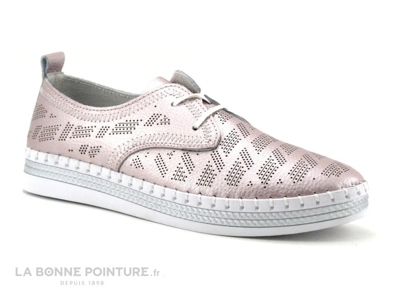 Morans WIDOIS Rose Metallise - Perforations - Chaussure Basse Femme 6 Morans WIDOIS Rose Metallise - Perforations - Chaussure Basse Femme – Image 6