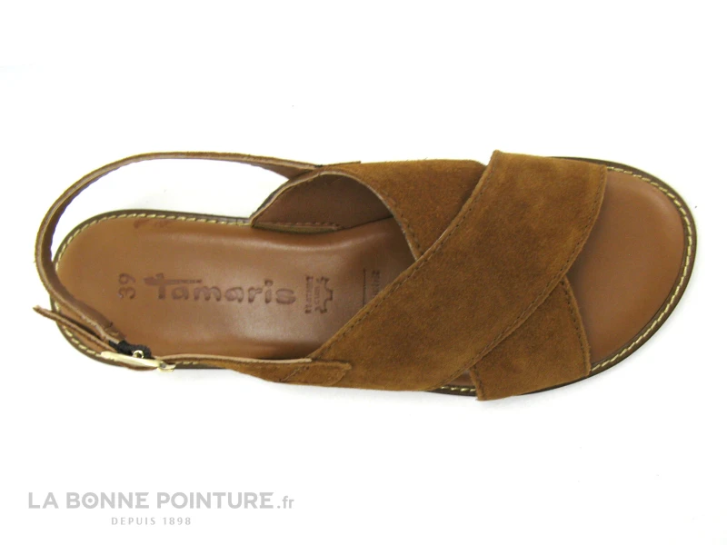 Tamaris 1-28119-26 305 Cognac - Larges Brides Croisees -Sandale F 5 Tamaris 1-28119-26 305 Cognac - Larges Brides Croisees -Sandale F – Image 5