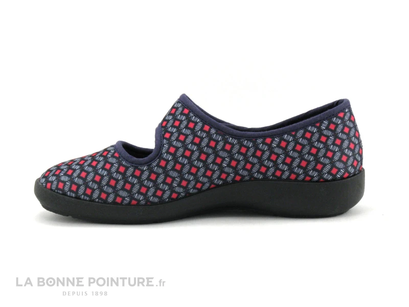 Fargeot THEODORA Marine Rouge - Pantoufle Femme Bride Velcro 4 Fargeot THEODORA Marine Rouge - Pantoufle Femme Bride Velcro – Image 4