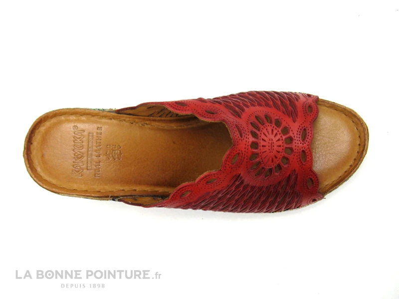 Karyoka GENI BIS Rouge - Semelle Compensee Serpent - Mule Femme 6 Karyoka GENI BIS Rouge - Semelle Compensee Serpent - Mule Femme – Image 6