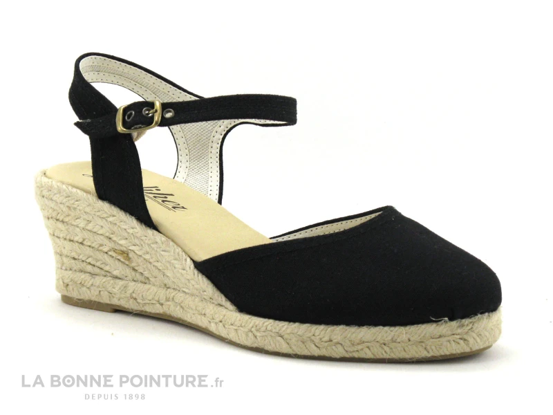 Ludiher 1020 Negro - Espadrille Compensee Noire - Bout Ferme 1 Ludiher 1020 Negro - Espadrille Compensee Noire - Bout Ferme