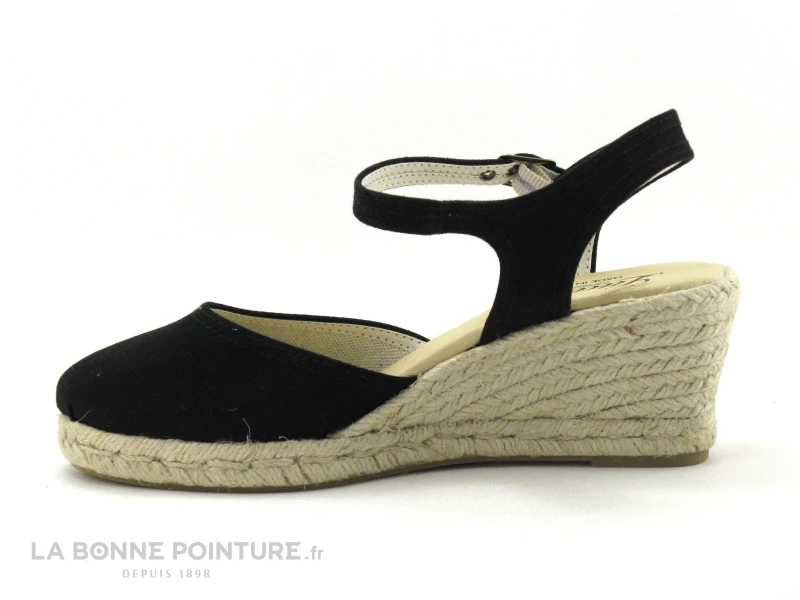 Ludiher 1020 Negro - Espadrille Compensee Noire - Bout Ferme 2 Ludiher 1020 Negro - Espadrille Compensee Noire - Bout Ferme – Image 2