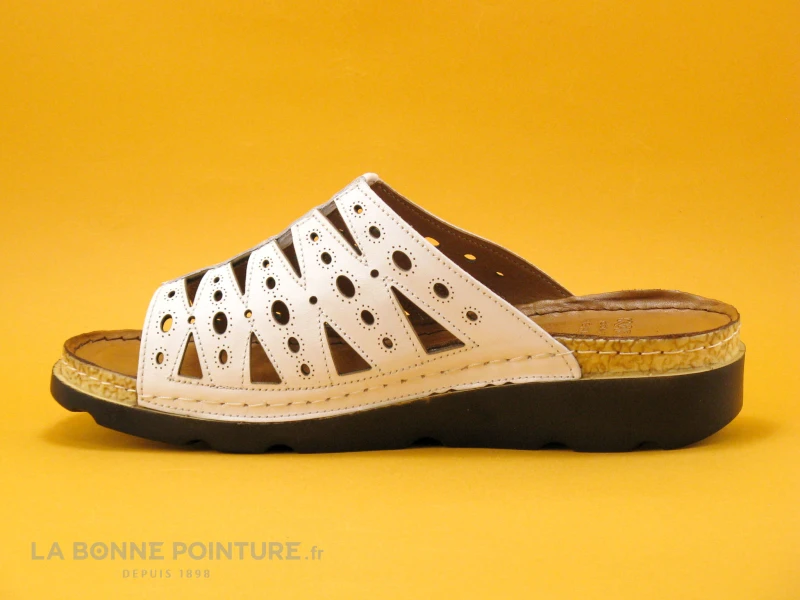 Karyoka IBOU Blanc - Mule Blanche - Talon Compense 3 Karyoka IBOU Blanc - Mule Blanche - Talon Compense – Image 3