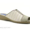 Zels 9294 Tabacco - Pantoufle Mule Beige - Argent - Rayures